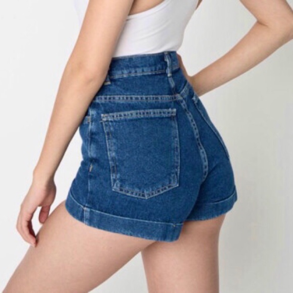 American Apparel High-Waisted Denim Shorts | Classic 90s Cutoff Style | Size 25